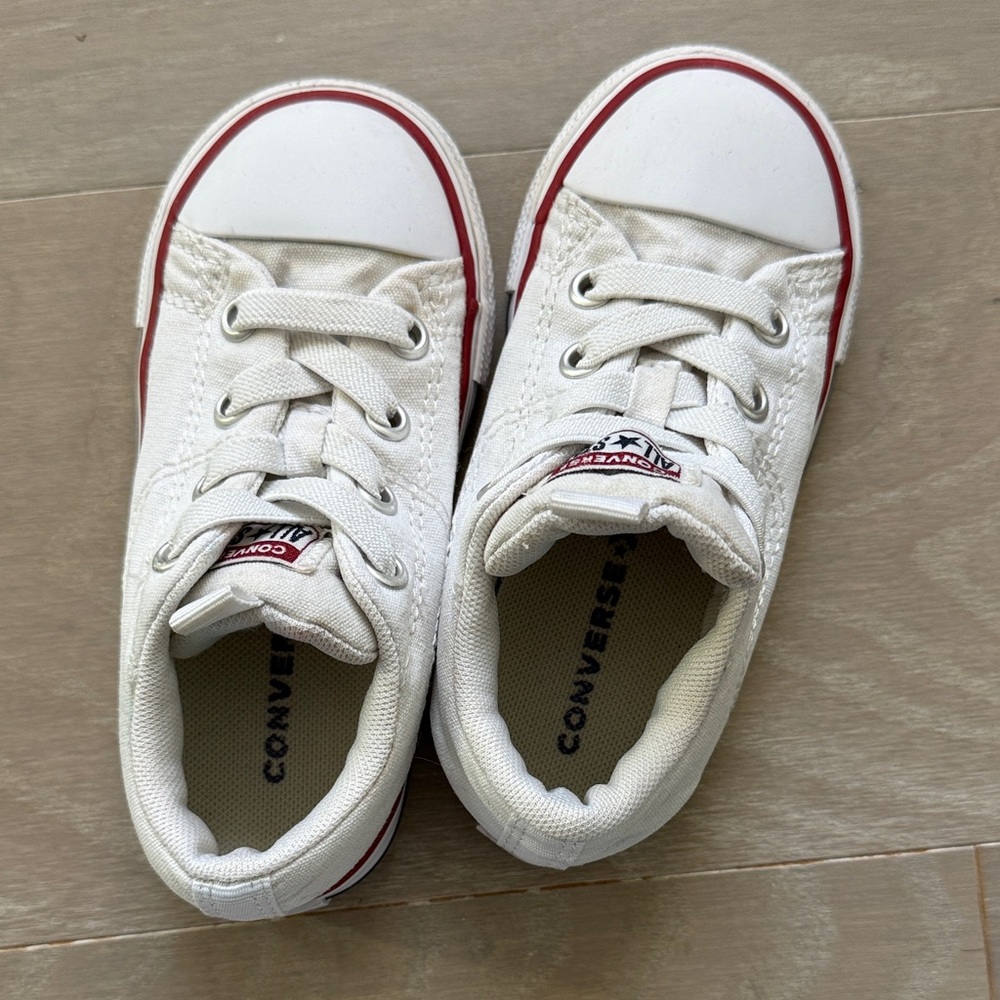 Converse Kids White and Red Sneakers